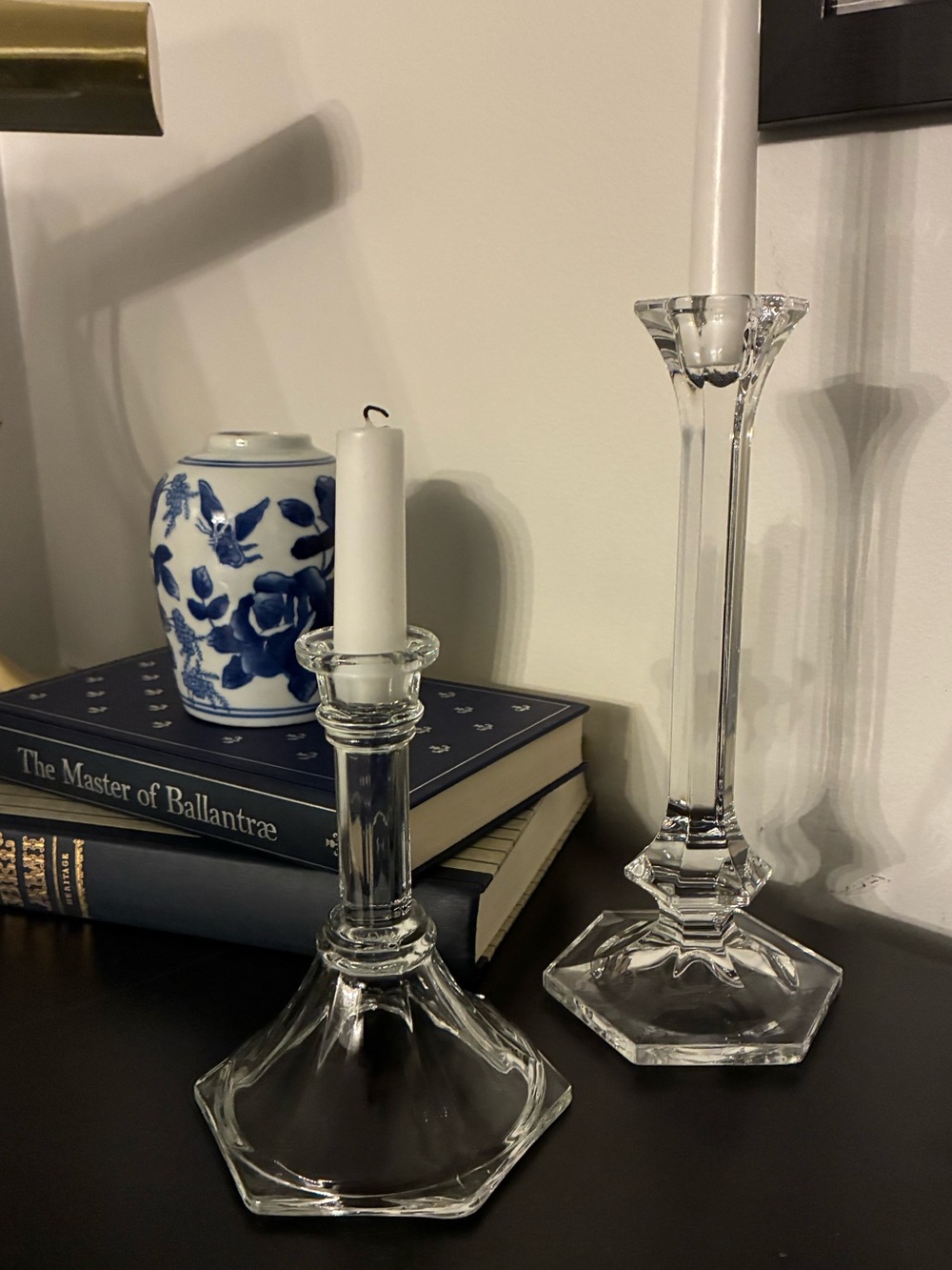 Vintage Crystal Candlestick Pair |Grandmillennial Ralph Lauren Old Money Decor